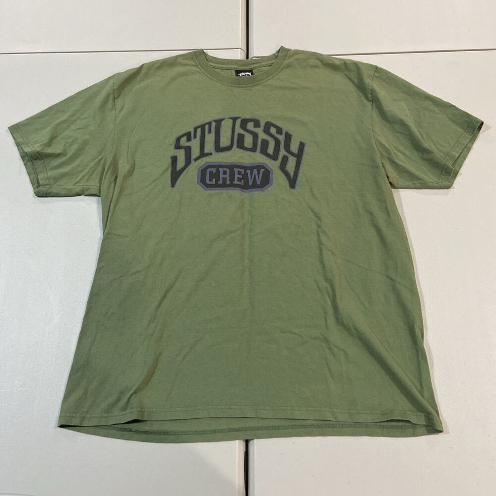Vintage Stussy Crew T Shirt Men’s Size Extra Large Green Skate Surf Skater Y2k